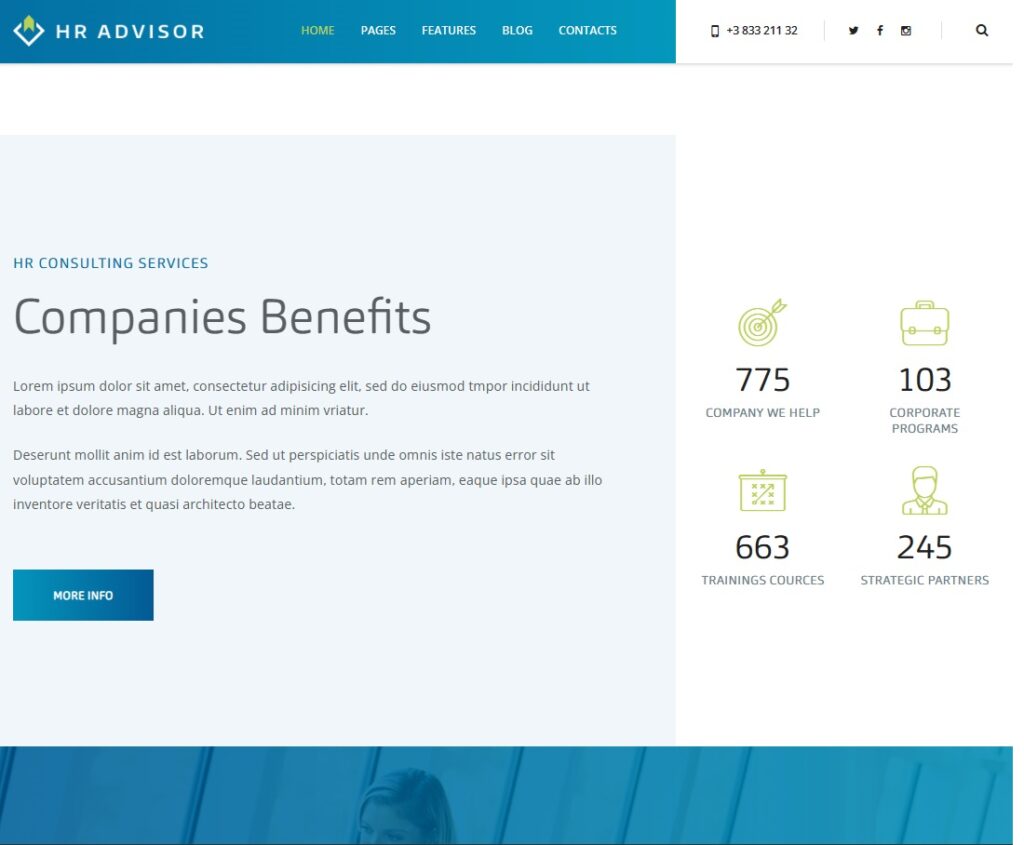 HR Advisor  Human Resources & Recruiting WordPress Theme variant three