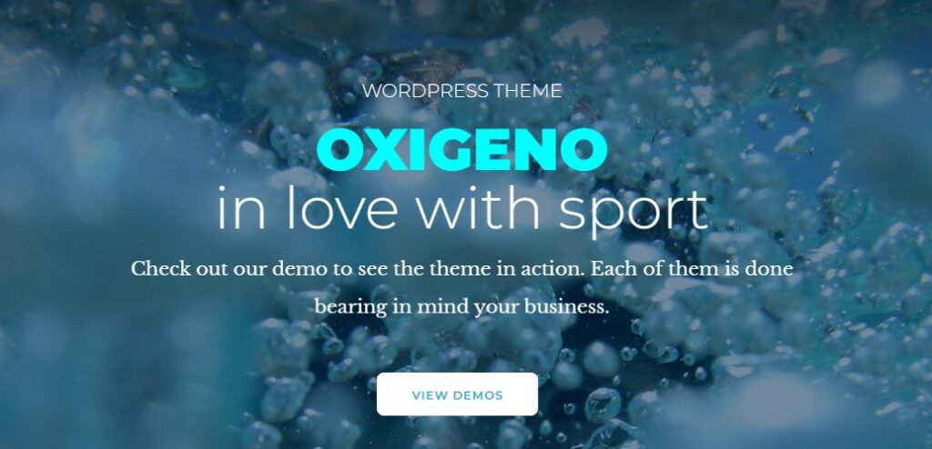 oxigeno homepage Best wordpress themes for sports clubs