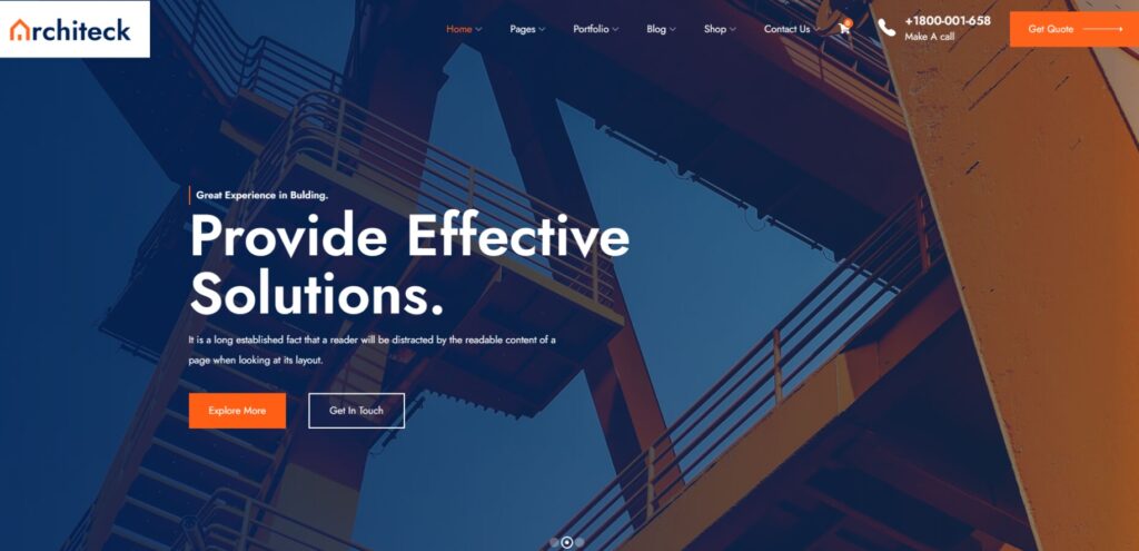 architeck wordpress theme  for general contractor