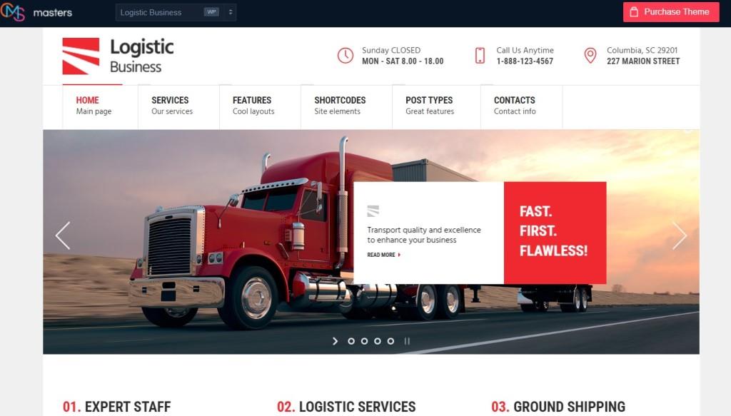 Logistic Business - Transport & Trucking Logistics WordPress Theme