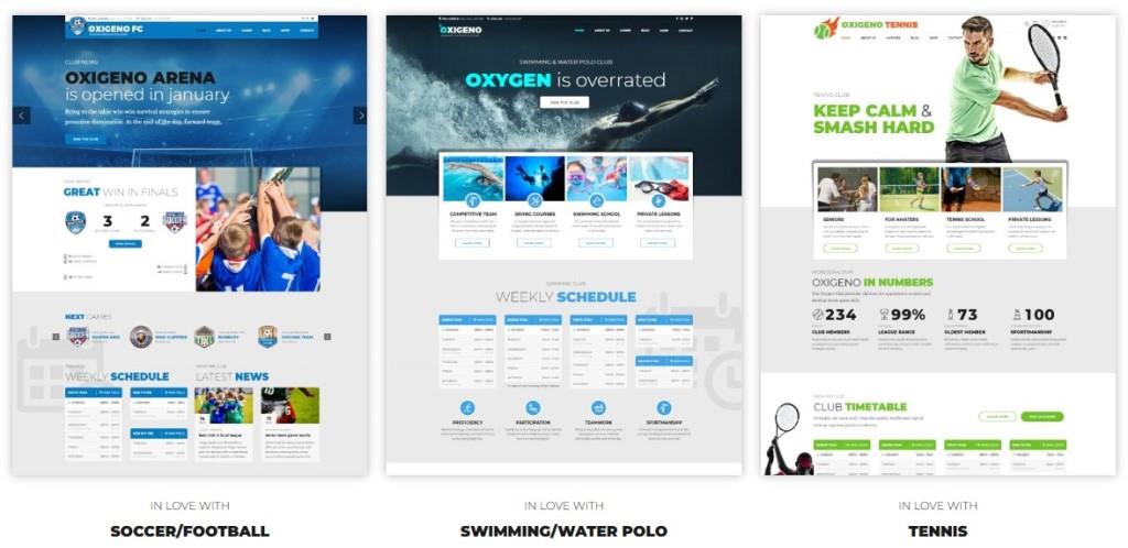 oxigeno covers swimming wordpress theme