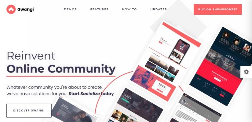 gwangi homepage Best wordpress theme for community website