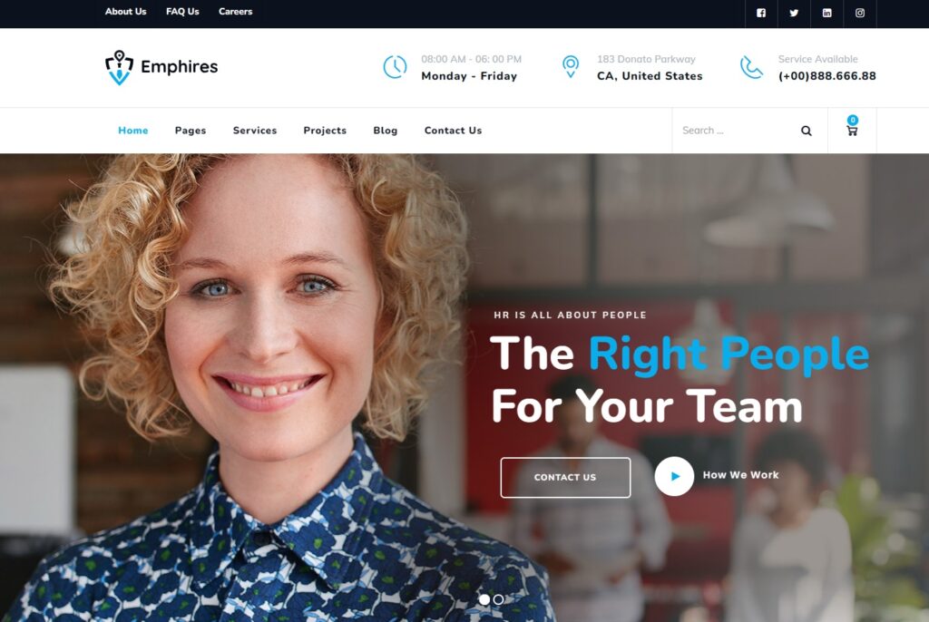 Emphires - Human Resources & Recruiting Theme home page style two