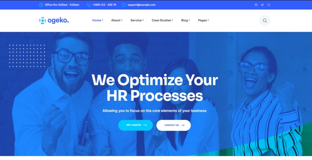 Ogeko - Human Resource Solutions WordPress Theme home page new 