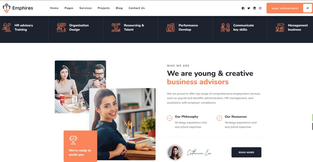 Emphires - Human Resources & Recruiting Theme home page style