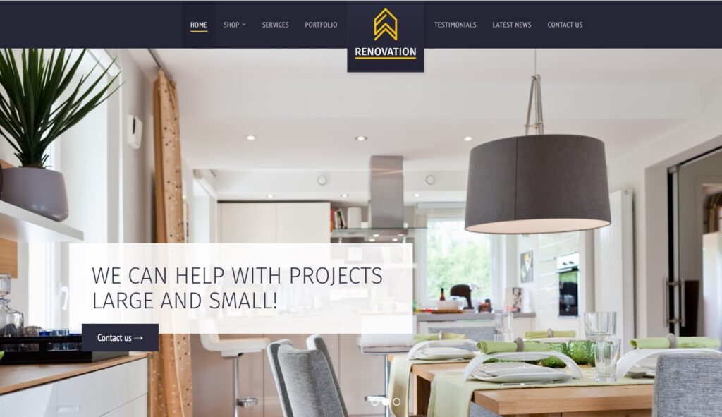 renovation theme new variant for contractor website 