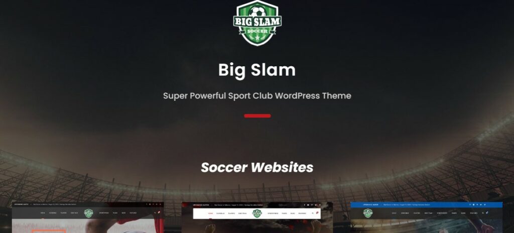 big slam homepage Best wordpress themes for sports clubs
