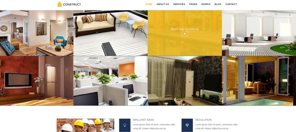 construct wordpress theme for contractor business  new style template 
