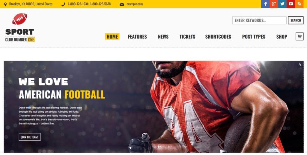 sports club homepage Best wordpress themes for sports clubs