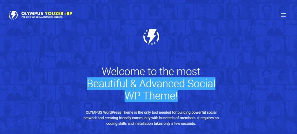 olympus homepage Best wordpress theme for community website