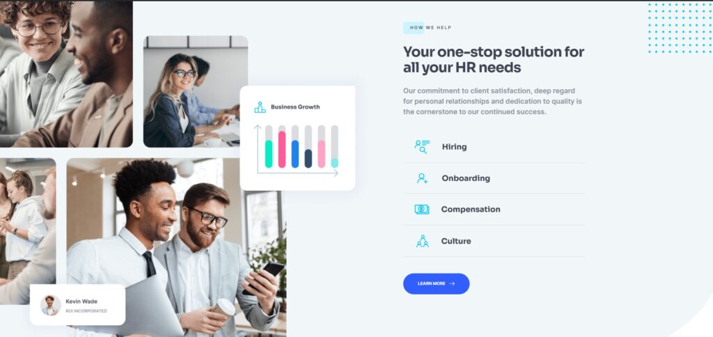 Ogeko - Human Resource Solutions WordPress  home page style